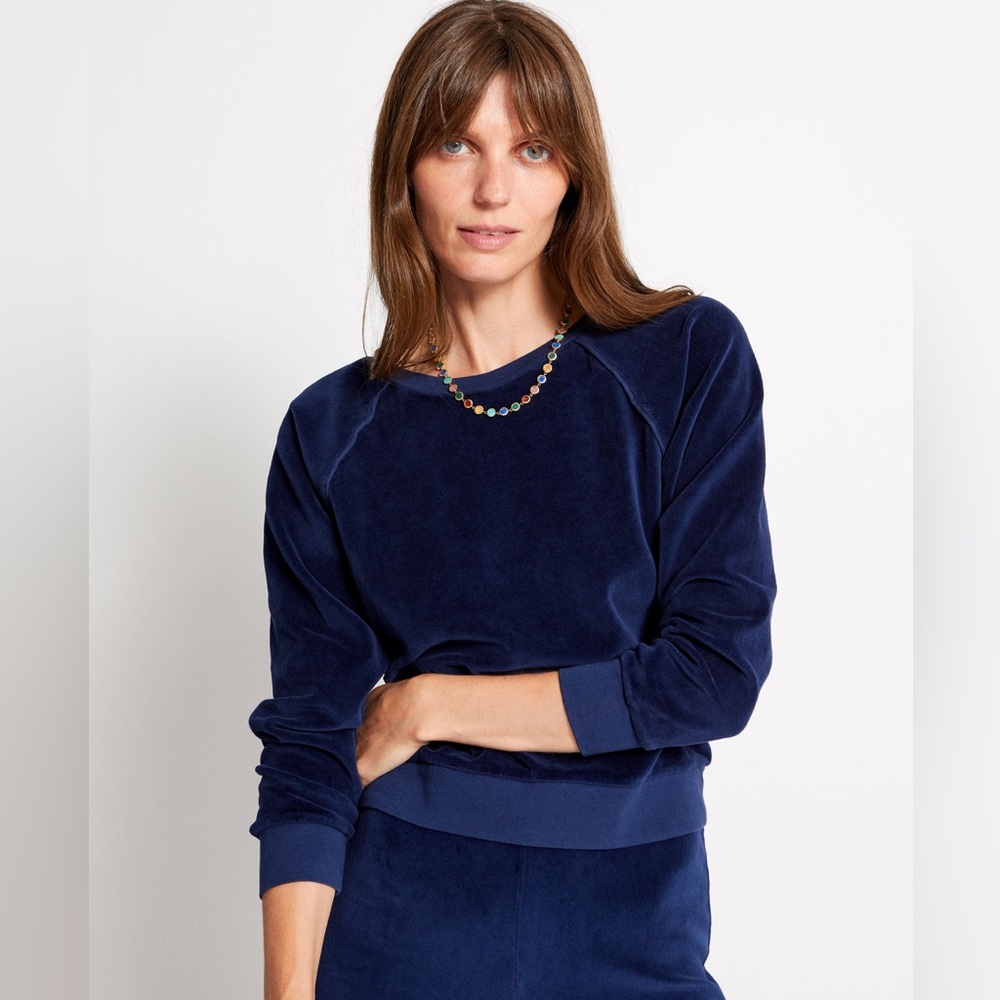 Suzie Kondi soft velour cotton stretch raglan top XS